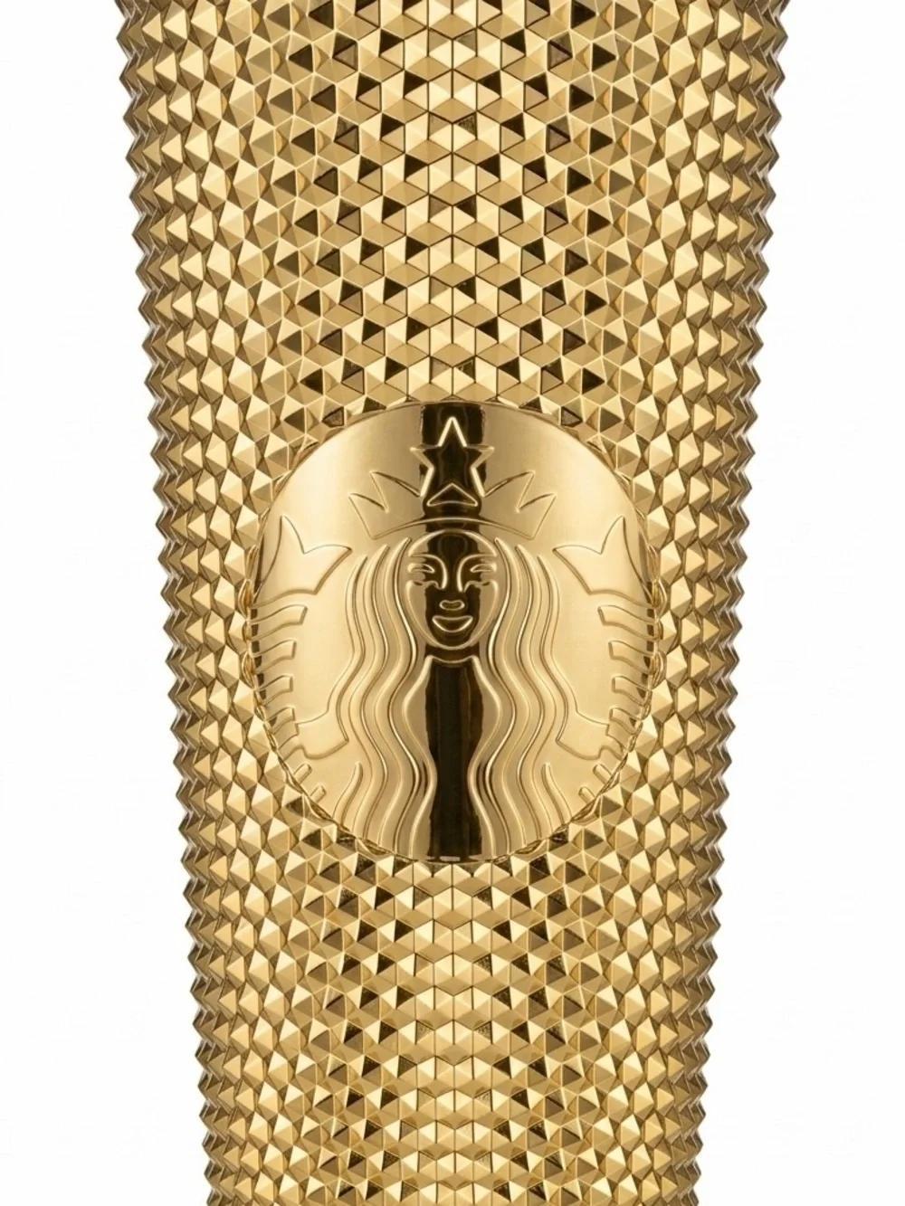 Starbucks Gold Bling Studded Tumbler Venti Cold Cup Gold Chrome Holiday Luxe